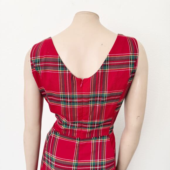 [ModCloth] Collectif Red Tartan Plaid Rebel Check Isabella Maxi Dress NWT Sz 14 - Picture 5 of 13